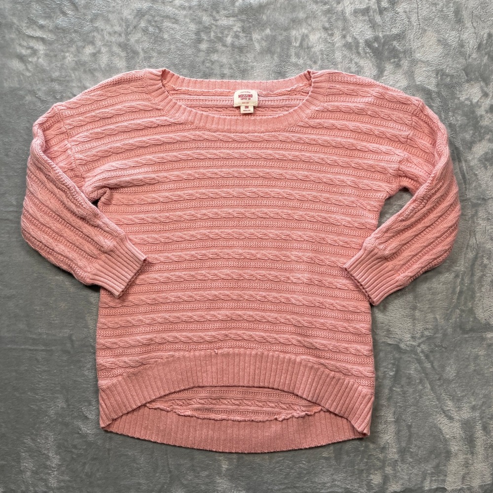 Mossimo Supply Co Cable Knit Sweater Pullover Pink Women Size Medium